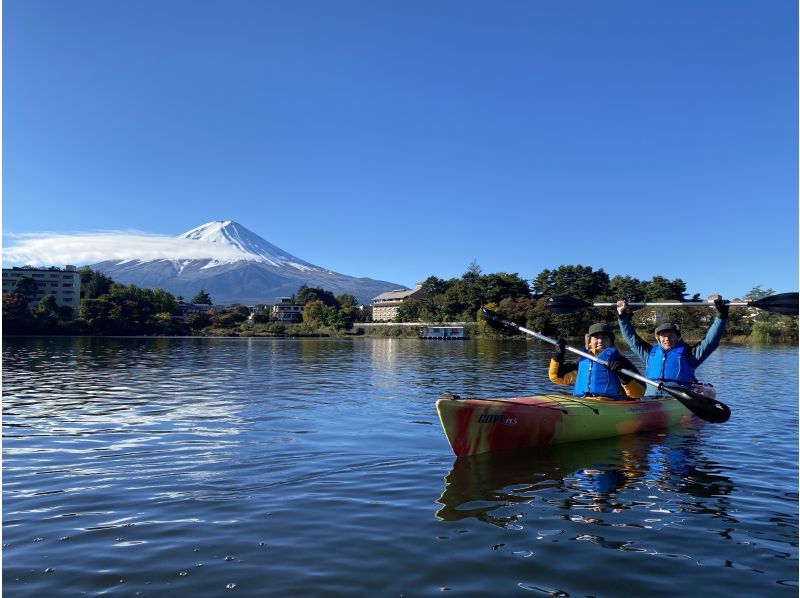 【山梨・河口湖】〈人気急上昇中〉湖上から富士山を満喫カヤックツアー！【写真データ無料】ワンちゃんも体験可！初心者の方大歓迎！の紹介画像