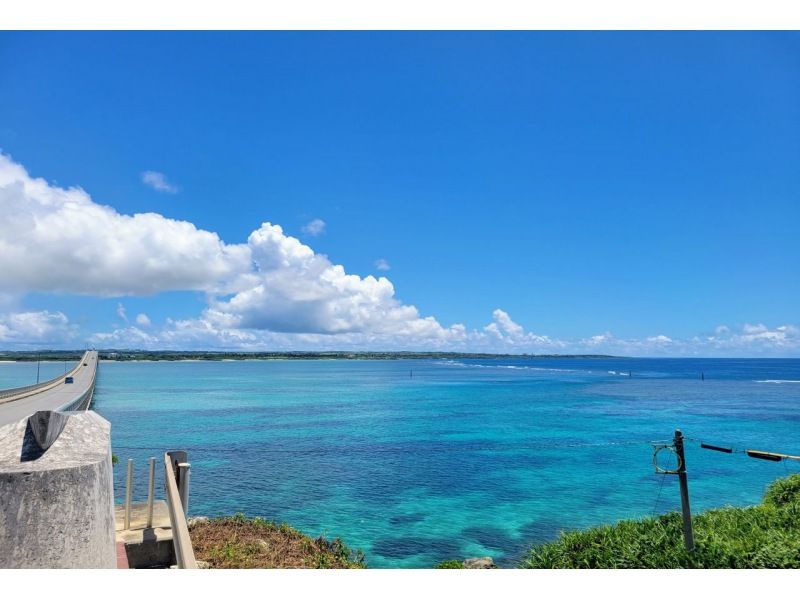 【沖縄・宮古島・来間島周】観光ガイド撮影付き☆さとうきびに囲まれた道を来間ブルーが広がるビーチへ！の紹介画像