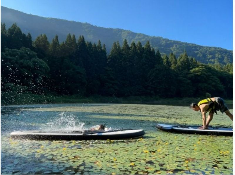 [Nagano Prefecture Nozawa Onsen Village] Forest Therapy Sap Yoga ♪ Forest Therapy SUPYOGA at heart shaped lake ♪の紹介画像