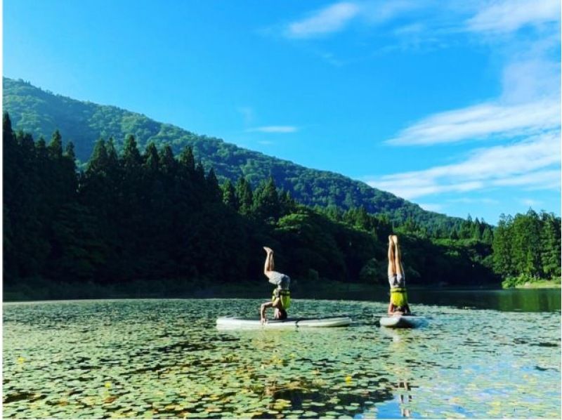 [Nagano Prefecture Nozawa Onsen Village] Forest Therapy Sap Yoga ♪ Forest Therapy SUPYOGA at heart shaped lake ♪の紹介画像