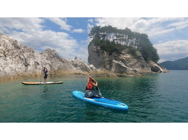 岩手県宮古市　極楽浄土SUP浄土ヶ浜　SUP体験〜初心者から上級者まで対応　お子様も一緒に親子SUP可。綺麗で透明度の高い海をクルージングの紹介画像