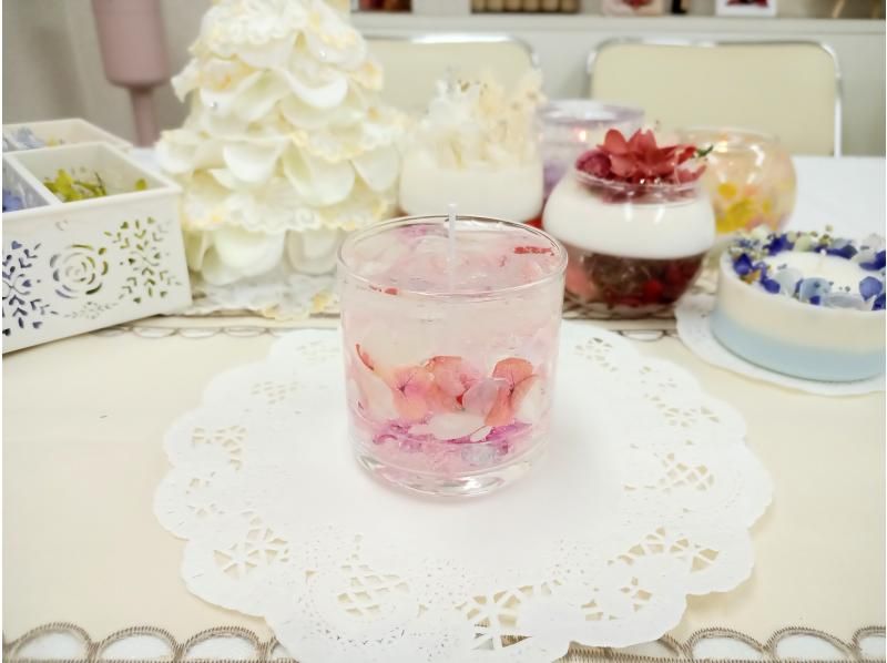 スターダストの輝き☆彡【クラック水晶とあじさいのキャンドル】の紹介画像