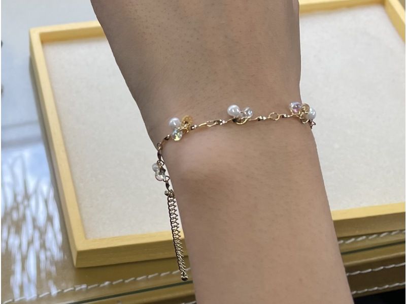 【福岡・糸島】アクセサリー制作体験  女性に人気「チェーンブレスレット作り」＊しずく型ビーズ使用＊　初心者OK！思い出作りに♡の紹介画像