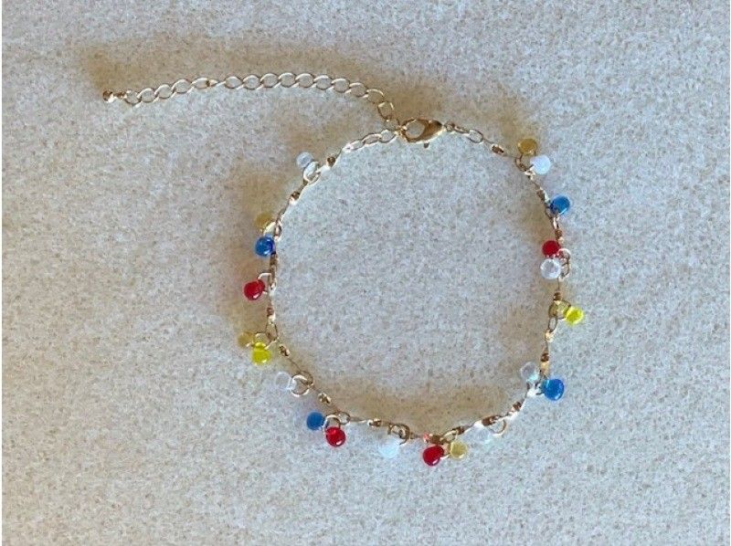 【福岡・糸島】アクセサリー制作体験  女性に人気「チェーンブレスレット作り」＊しずく型ビーズ使用＊　初心者OK！思い出作りに♡の紹介画像