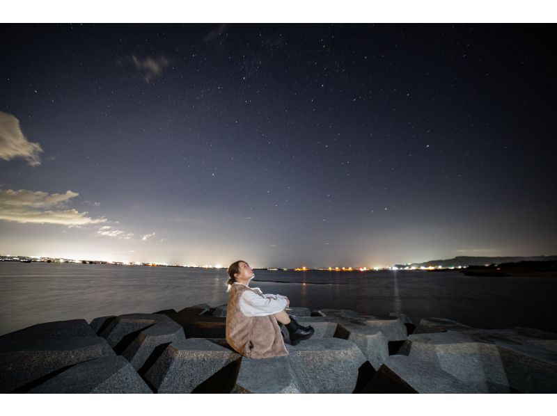 ＜Okinawa, Uruma City＞ Starry sky photo and space walk in Ikei Island or underwater road + Hamahiga ☆彡 Families and couples welcome ☆彡 Each participant will have a photo taken with the stars in the backgroundの紹介画像