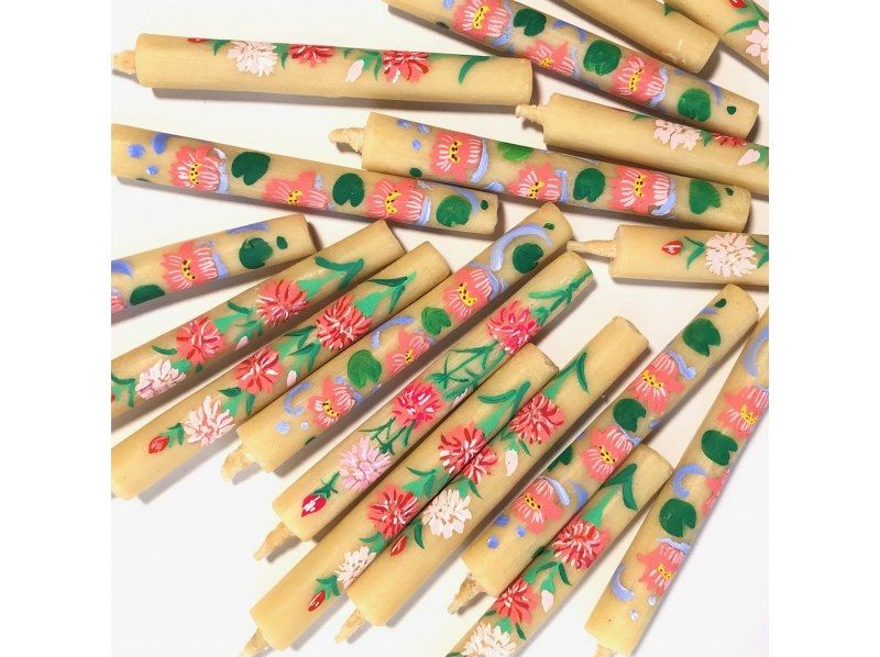 【愛知・岡崎】和ろうそく絵付け体験｜サミット贈答品の老舗工房で手描き絵ろうそく作り・鉄燭台付き・貸切の紹介画像