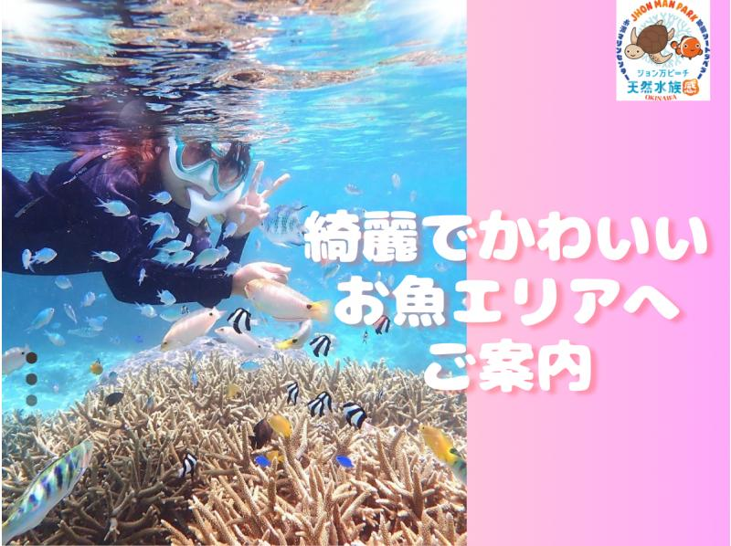 【那覇から約30分】学生初心者応援プラン『ウミガメ＆100種以上の生物探索シュノーケリングinジョン万ビーチ』★送迎可★保温対策充実★の紹介画像