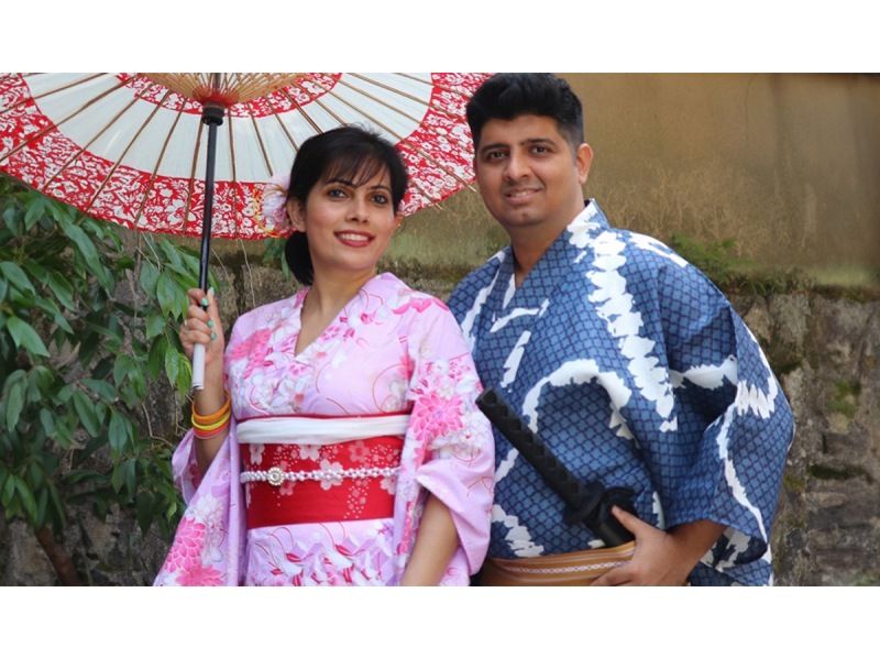 SALE! [Kyoto, Kiyomizu-dera Temple] Couples Kimono & Yukata Rental, including women's hair styling ☆ Everything you need to dress up is included ♪の紹介画像