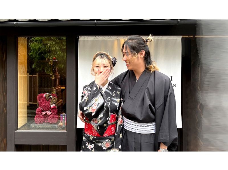 SALE! [Kyoto, Kiyomizu-dera Temple] Couples Kimono & Yukata Rental, including women's hair styling ☆ Everything you need to dress up is included ♪の紹介画像