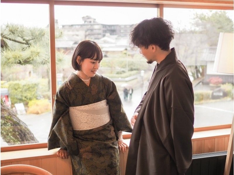 [Kyoto/Kiyomizu Temple] Couple plan For a kimono/yukata date in Kyoto ☆ 5,000 yen for 2 people! Female hair set included♪の紹介画像