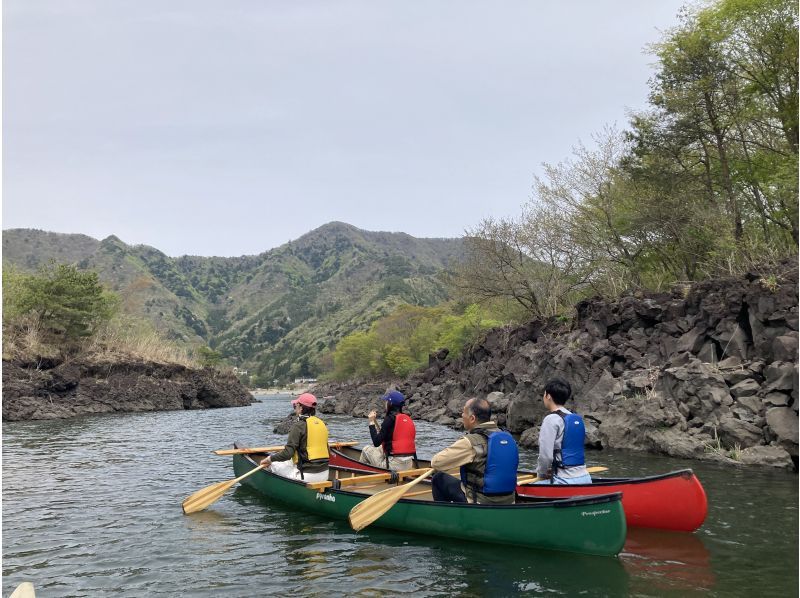 【山梨・精進湖】夏富士！精進湖の大自然と富士山を満喫！夕暮れの湖上は山陰が気持ちいい ！カナディアンカヌー体験！写真データ無料！