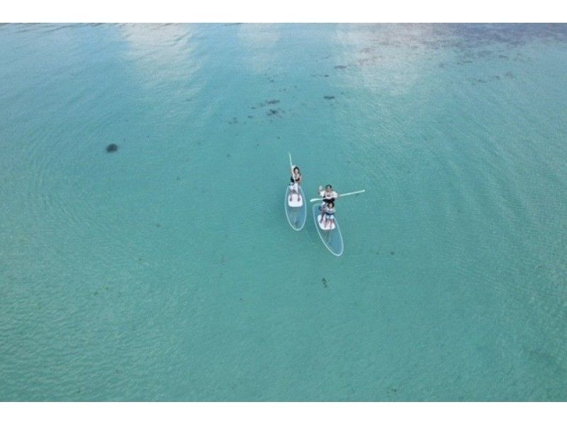 【沖縄・宮古島】【クリアSUP&シュノーケリングツアー】【ドローン撮影付】大人気で話題のクリアSUP &ウミガメ/コーラルシュノーケルの紹介画像