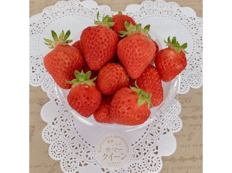 [Nagano, Karuizawa] <Opening in July! Rare summer and autumn strawberries picked in fixed quantities> Picked strawberries can be taken home ★ Free condensed milk ★ 15 minutes by car from Karuizawa Station! Beginners and children welcome!の紹介画像