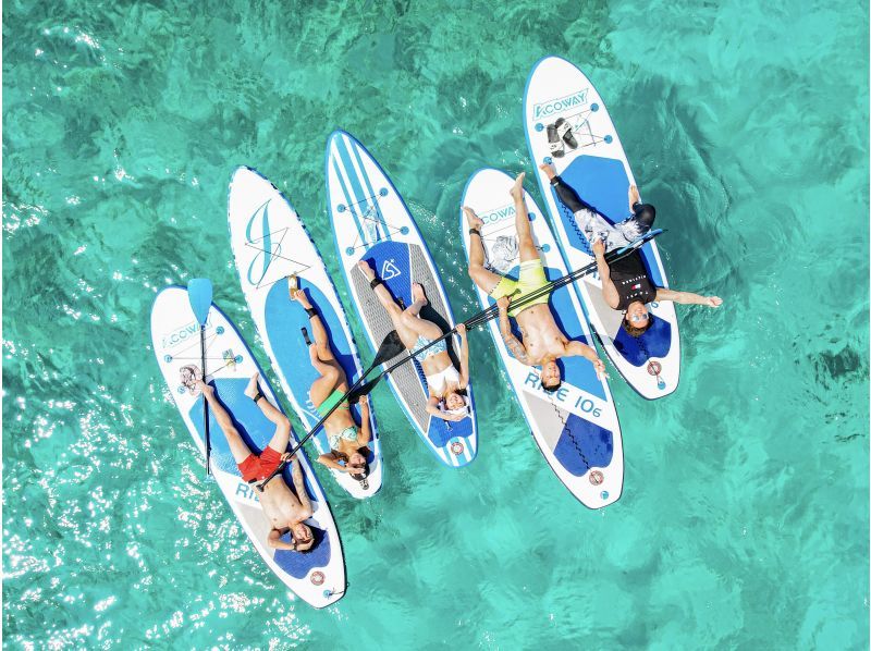 宮古島【SUP】《1組限定！貸切プライベートツアー！》「ドローン撮影付」世界トップレベルの美しさを誇る宮古島の海でサップ体験の紹介画像