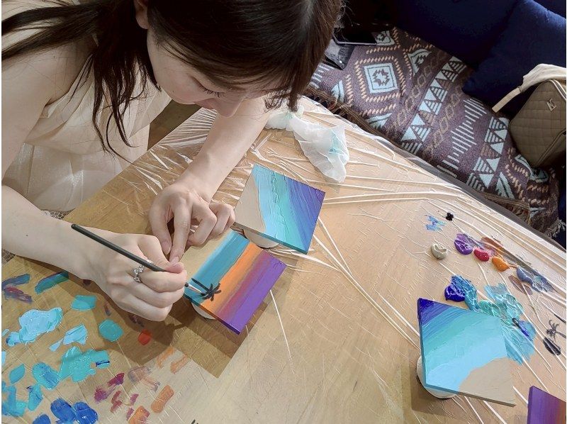 【이시가키 섬 / 체험】 오리지널 바다의 코스터 만들기 ♡ 1 인 2 장 제작!の紹介画像