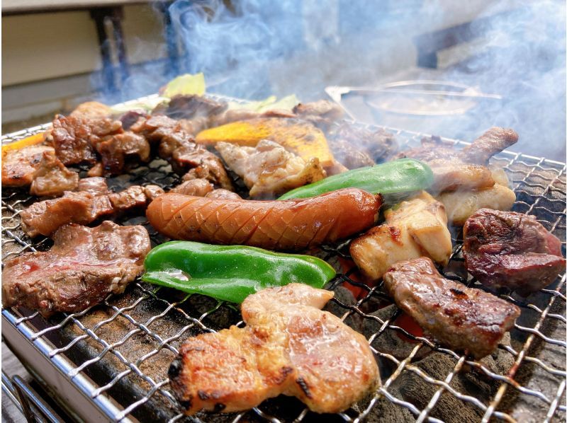 [Oita / Beppu Onsen] [Adult Meat BBQ] No trash to take home! Take a break in the footbath after meal