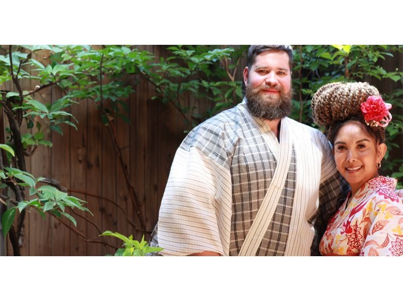SALE! [Kyoto, Kiyomizu-dera Temple] Couples plan: A yukata date in Kyoto ☆ A great deal for two people for just 5,500 yen! Hair styling for women includedの紹介画像