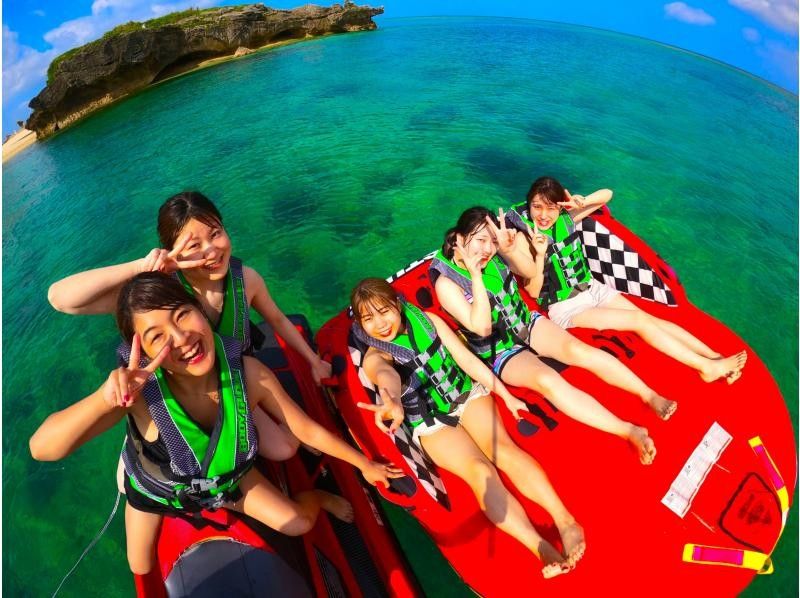 [Okinawa Chatan Ginowan] Screaming and exhilarating feeling! The best marine activity with banana boat, marble, jet ski "3 points B plan ♪"の紹介画像