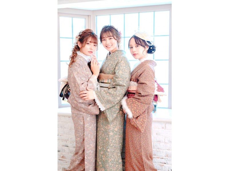 【福岡・天神】着物一式＆ヘアセット付＆着付け込プラン！雨の日は雨傘無料レンタル中♪の紹介画像