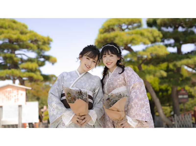 [Fukuoka/Tenjin] Kimono set & hair set & dressing plan included! Free umbrella rental on rainy days♪