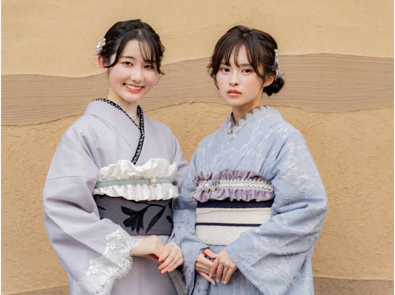 【오사카 우메다】 ★ 레트로 프리미엄 ★ 골동품 기모노로 코디를 즐기세요 ♪ 헤어 세트 & 입고 포함の紹介画像