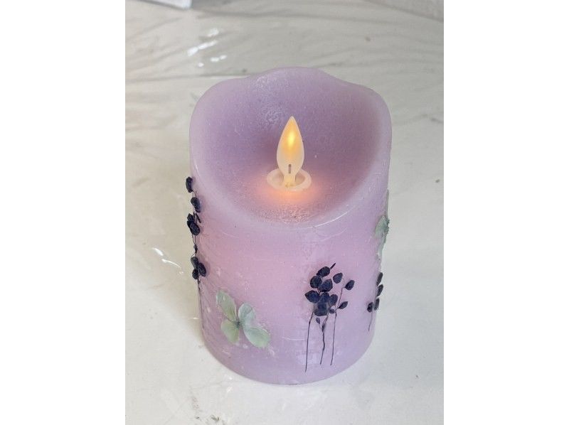 [Miyagi/Sendai] Create a one-of-a-kind botanical candle (LED candle) using your favorite flowers ♪ の紹介画像
