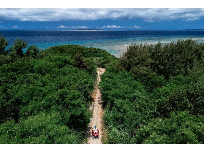 【沖縄 北部 瀬底島 本部町】リゾートバギー★ 沖縄の自然を贅沢体験♪ ４歳～参加OK！森 海コース 瀬底ビーチで大冒険☆ ATV の紹介画像