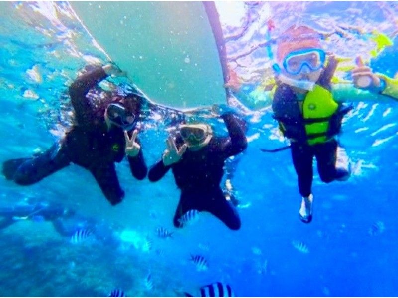 1人1组包场，小朋友也可以安心安全出行♪ 【冲绳恩纳村青之洞窟浮潜】5岁~65岁皆可参加☆ \ 很刺激！ ！海洋、鱼类和洞穴探索/当天可预约！の紹介画像