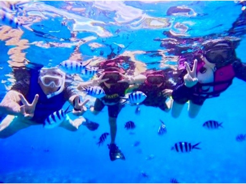 1人1组包场，小朋友也可以安心安全出行♪ 【冲绳恩纳村青之洞窟浮潜】5岁~65岁皆可参加☆ \ 很刺激！ ！海洋、鱼类和洞穴探索/当天可预约！の紹介画像