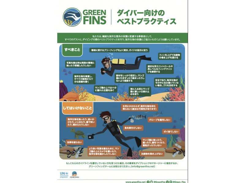【青の洞窟・恩納村推奨グリーンフィンズ導入ボート体験ダイビング】当ツアーは、魚の餌付けはありません★珊瑚にやさしい日焼け止めプレゼントの紹介画像