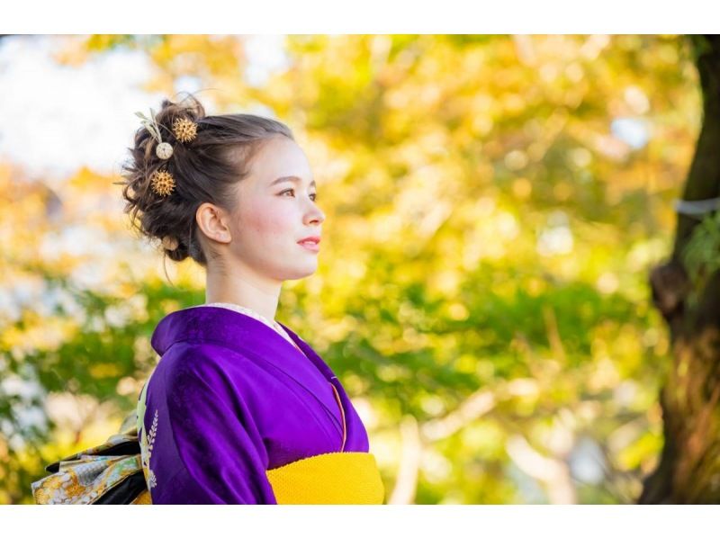 [Shizuoka/Fujinomiya] Authentic pure silk long-sleeved kimono rental (hair and make-up and photo shoot options included) - Stroll around Sengen Taisha, the main shrine of Sengen Shrine, while looking at Mt. Fuji! Men's kimono rental availableの紹介画像