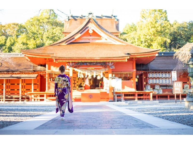 【静岡・富士宮】本格的な正絹の振袖レンタル〜富士山を眺めながら浅間神社の総本宮・富士山本宮浅間大社散策！男性着物レンタル追加可能の紹介画像