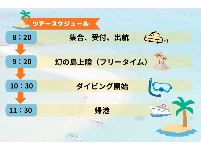 【早割9000円】カップル、ご夫婦、友人｜初めてでも安心｜専属ガイドがご案内｜幻の島上陸＆体験ダイビング【石垣島、午前、午後/2便】の紹介画像