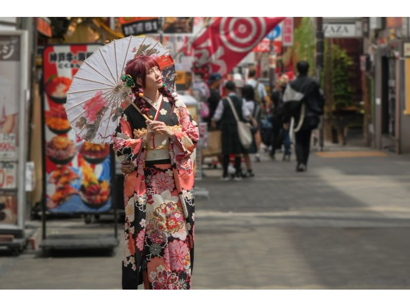 [Explore Osaka, Kyoto, Nara, and Hyogo!] Furisode rental one-day plan (hair styling included, unlimited hair accessories)の紹介画像