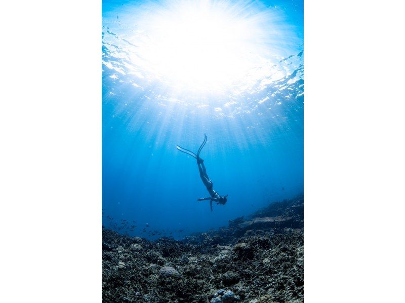 【水納島・瀬底島】ボートスキンダイビング2本　(8歳から参加OK) 写真・動画無料プレゼントの紹介画像