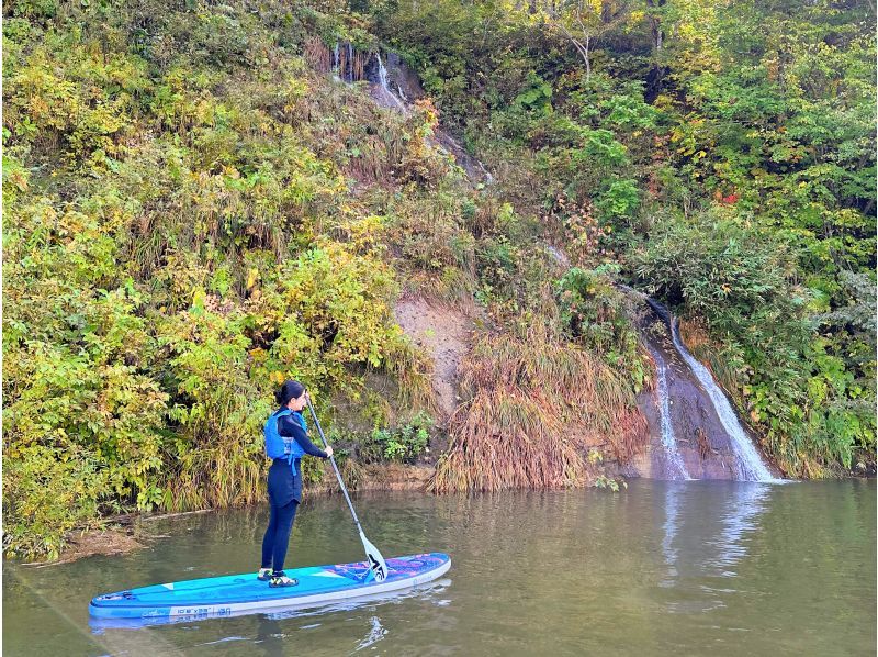 [北海道/餘市/赤井川]限定活動至10月！森林湖SUP〜在安靜的森林和清新的空氣中舒緩〜免費潛水服租賃♪落合水壩湖の紹介画像