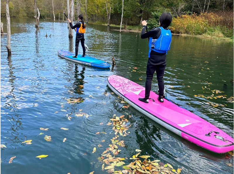 [ฮอกไกโด/โยอิจิ/อาไคกาวะ] กิจกรรมจำกัดจนถึงเดือนตุลาคม! Forest Lake SUP ~ ผ่อนคลายในป่าอันเงียบสงบและอากาศแจ่มใส ~ เช่าชุดดำน้ำฟรี♪ ทะเลสาบเขื่อน Ochiaiの紹介画像