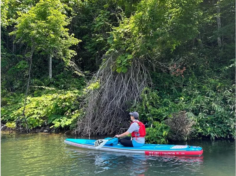 [Hokkaido, Yoichi/Akaigawa] Limited run until October! Forest Lake SUP ~ Relax in the quiet forest and clear air ~ Free wetsuit rental ♪ Ochiai Dam Lakeの紹介画像