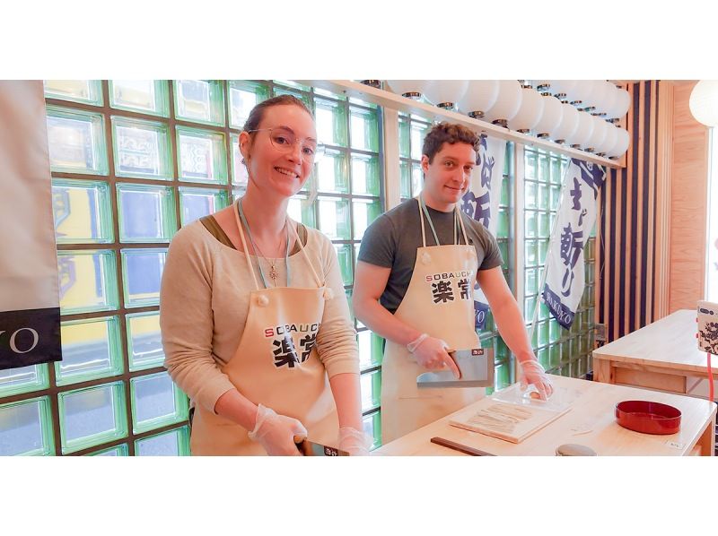[Tokyo, Asakusa Kappabashi] Make it in 30 minutes! Fragrant Shinshu 100% soba cutting experience - A new soba making activity in a spacious open-style cooking studio in a Japanese-style spaceの紹介画像