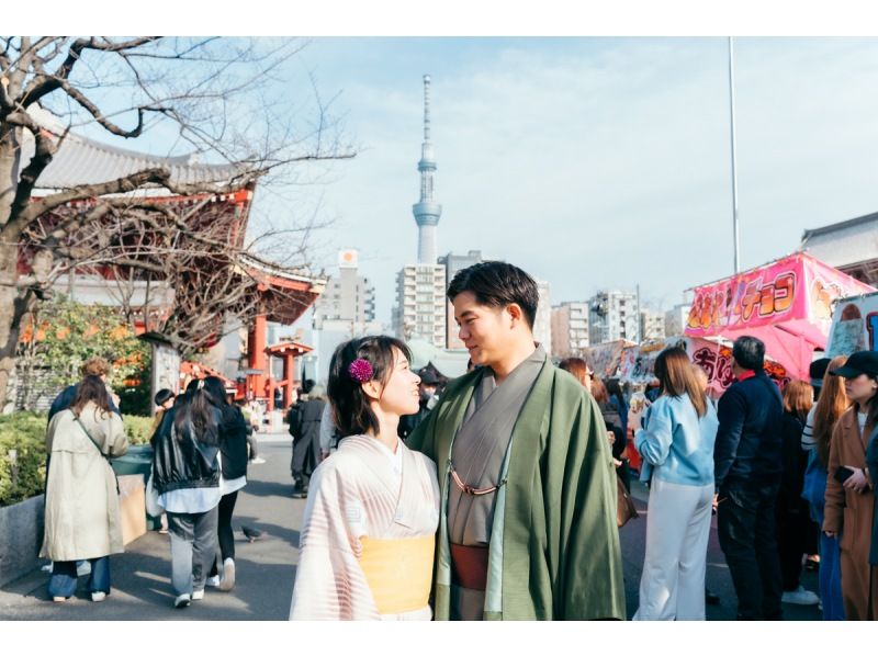 【도쿄 · 아사쿠사] 기모노를 입고 아사쿠사에서 아름다운 사진을 찍자! 커플 · 혼자 환영!の紹介画像