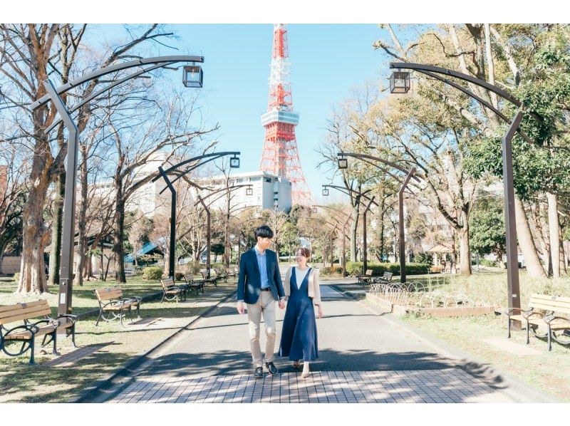 [โตเกียว/สวนชิบะ] มาถ่ายรูปโรแมนติกโดยมีโตเกียวทาวเวอร์เป็นฉากหลังกันเถอะ! คู่รักยินดีต้อนรับ!の紹介画像