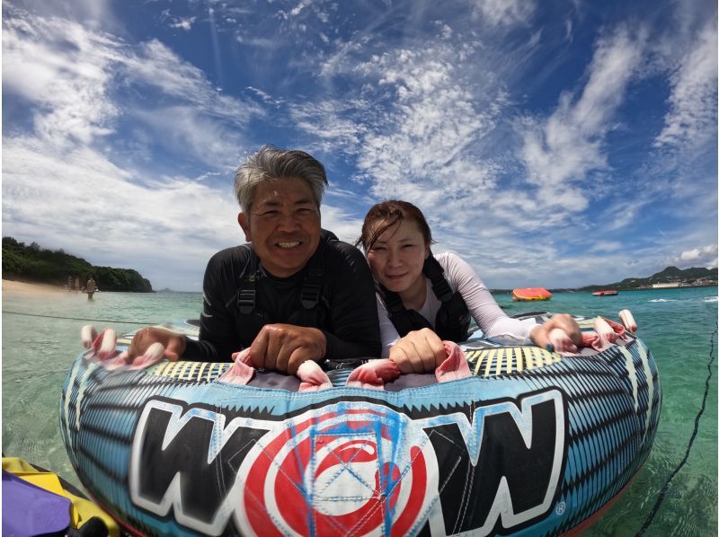 [Okinawa, Sesoko Island] Free 4K camera (GoPro) photo shoot gift ♪ Banana boat snorkeling tour & jet skiing & 2 types of marineの紹介画像