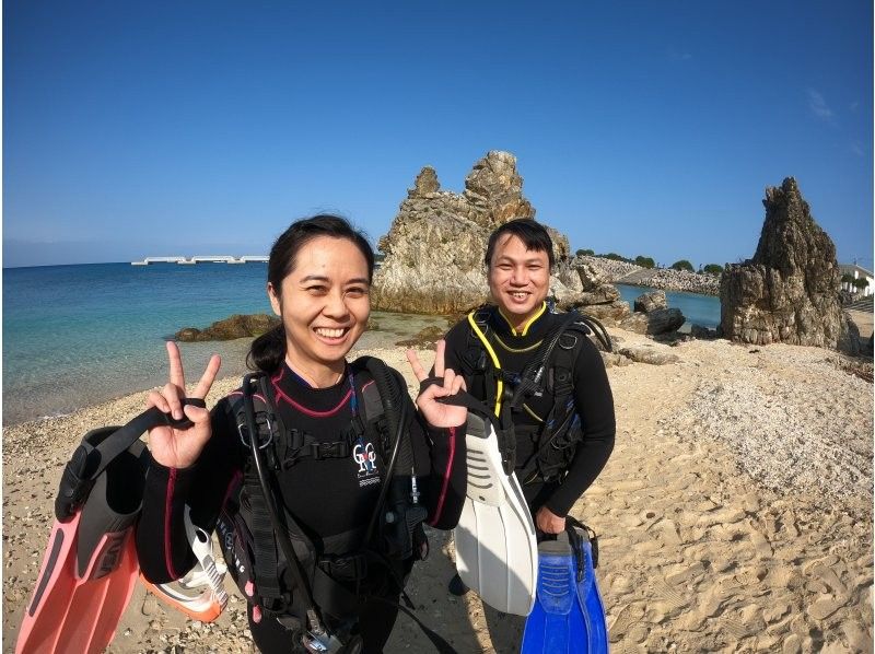 [Okinawa, northern part]Gorilla Chop experience diving! Beginners are welcome. Free photo data