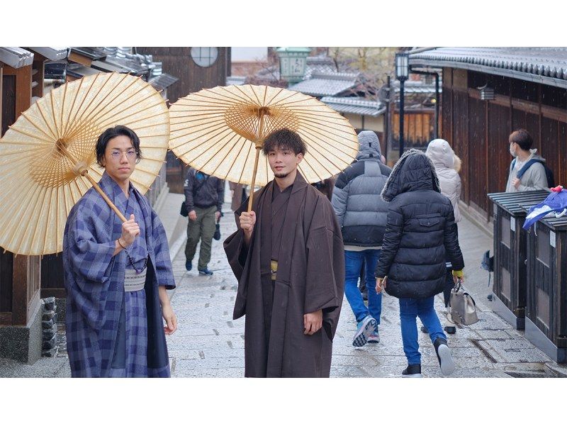 SALE! [Kyoto, Kiyomizu-dera Temple] Men's plan Kimono and yukata rental *No need to bring anything! Everything you need for dressing is provided♪の紹介画像