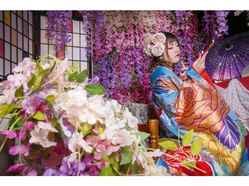 銷售！ 【淺色系女生必看！ 】 可以穿流行的蕾絲和服！ Ouka計畫費用：7,700日圓（服裝、髮型、化妝）の紹介画像