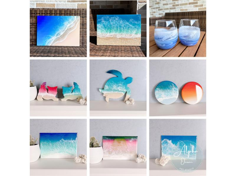 [Tokyo, Sugamo] ~ Ocean Resin Art Creation ~ ◇ Coaster (2 pieces) Course ◇ Recommended for individuals, friends, couples, families, and women ♪ Copyの紹介画像