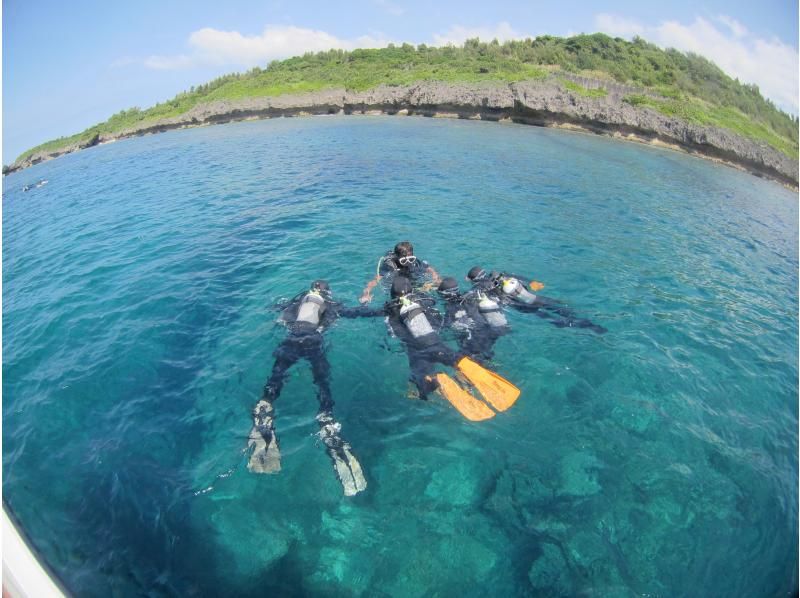 【沖縄・水納島・瀬底島】手ぶらで集合・1組ガイド貸切ボート体験ダイビング！透明度抜群！サンゴ、白い砂地に癒されながら！の紹介画像