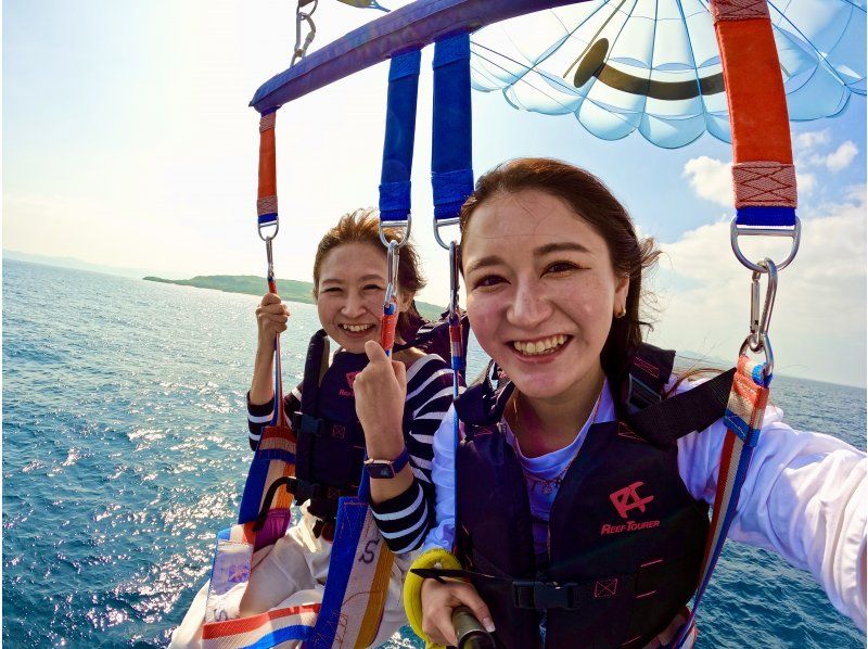 【沖縄・古宇利島】「パラセーリング＋ボートシュノーケリング」【恋の島】ハートロック上空を空中散歩～沖縄最長ロープ200！子供料金あり☆の紹介画像