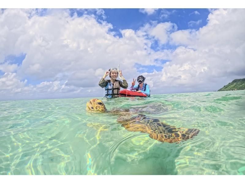 【宮古島｜遭遇率100%継続中！】《 1組貸切ウミガメシュノーケル》★春休み限定割引中(早期予約OK)★ウェット・レンタル全て無料！の紹介画像