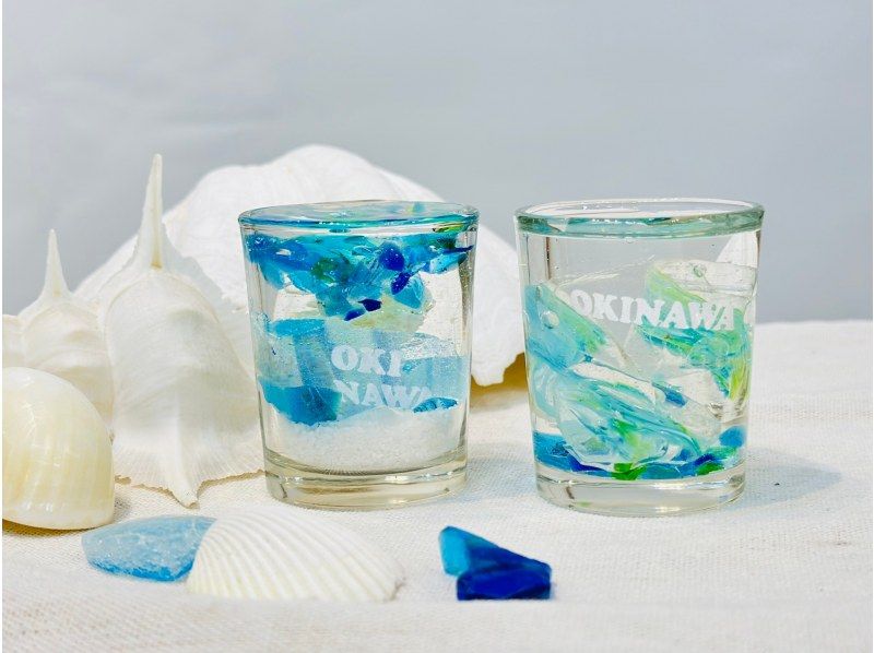 【沖縄・国際通り・ジェルキャンドル】無料パーツ多数！琉球ガラスや貝殻をちりばめたジェルキャンドルを作ろう！の紹介画像